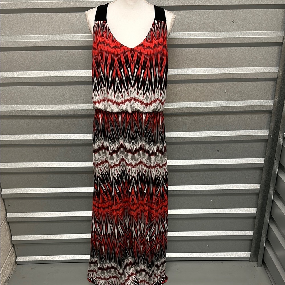 Vintage BISOU BISOU Women’s Tank‎ Maxi Dress Aztec Boho RETRO 90s Y2K Size 14 - Picture 2 of 8